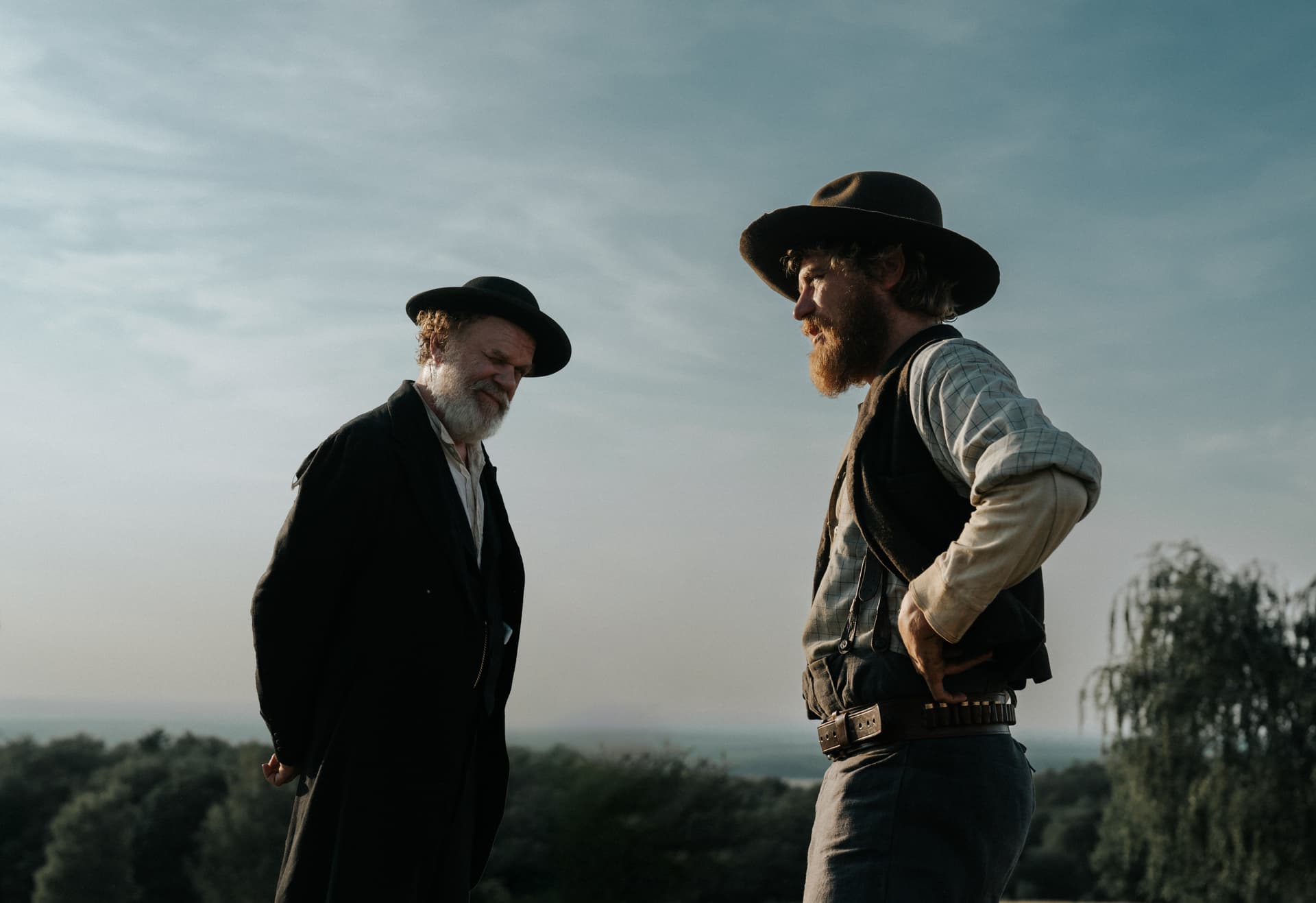 John C. Reilly and Johnny Flynn in 'A Prayer for the Dying.' John C. Reilly and Johnny Flynn in 'A Prayer for the Dying.'