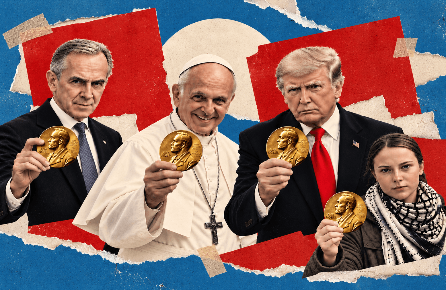 Composite / The New York Sun. President Trump Views for Nobel Peace Prize.
