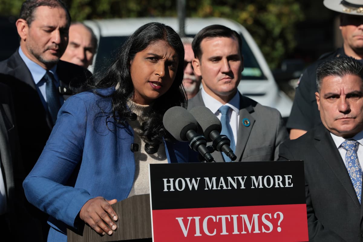 Michael M. Santiago/Getty Images The Republican attorney general candidate, Saritha Komatireddy, on October 6, 2026 at Chappaqua, New York.