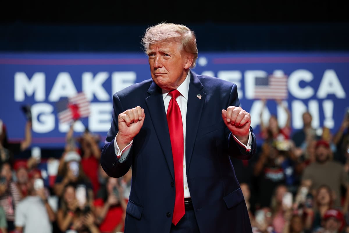 Win McNamee/Getty Images President Trump dances as he leaves the stage after speaking during a campaign rally at San Antonio, Texas, on October 7, 2026.