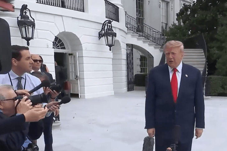 Via X President Trump speaks to reporters outside the White House before departing to host a campaign rally at Clarksville, Tennessee, on October 10, 2026.