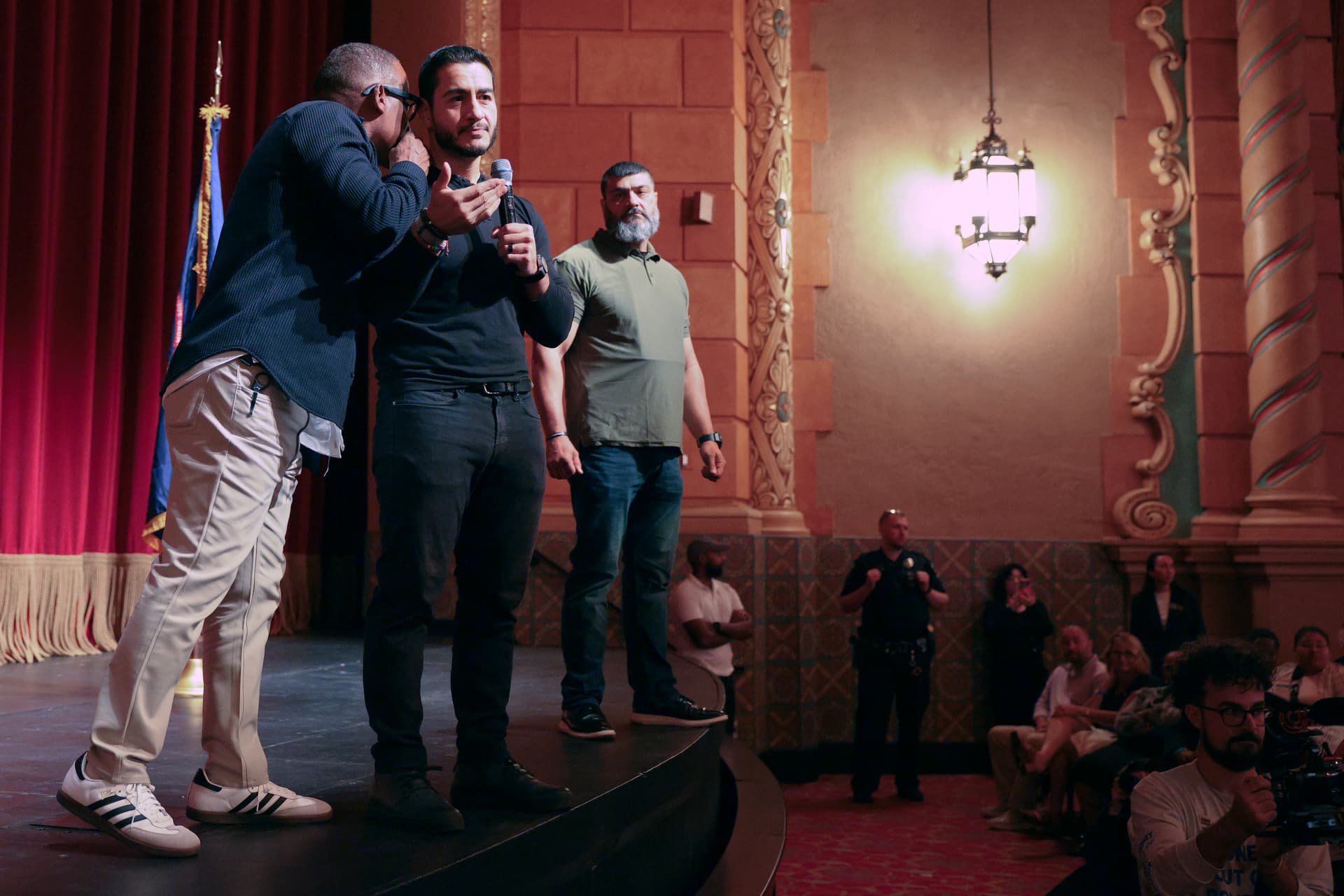 Chip Somodevilla/Getty Images Democratic Senate candidate Abdul El-Sayed at a campaign town hall event at the Frauenthal Theater on October 11, 2026 at Muskegon, Michigan.