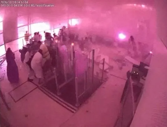 Saudi Ministry of Media Handout People react during an attack at King Khalid International Airport in Riyadh, Saudi Arabia, October 10, 2026.