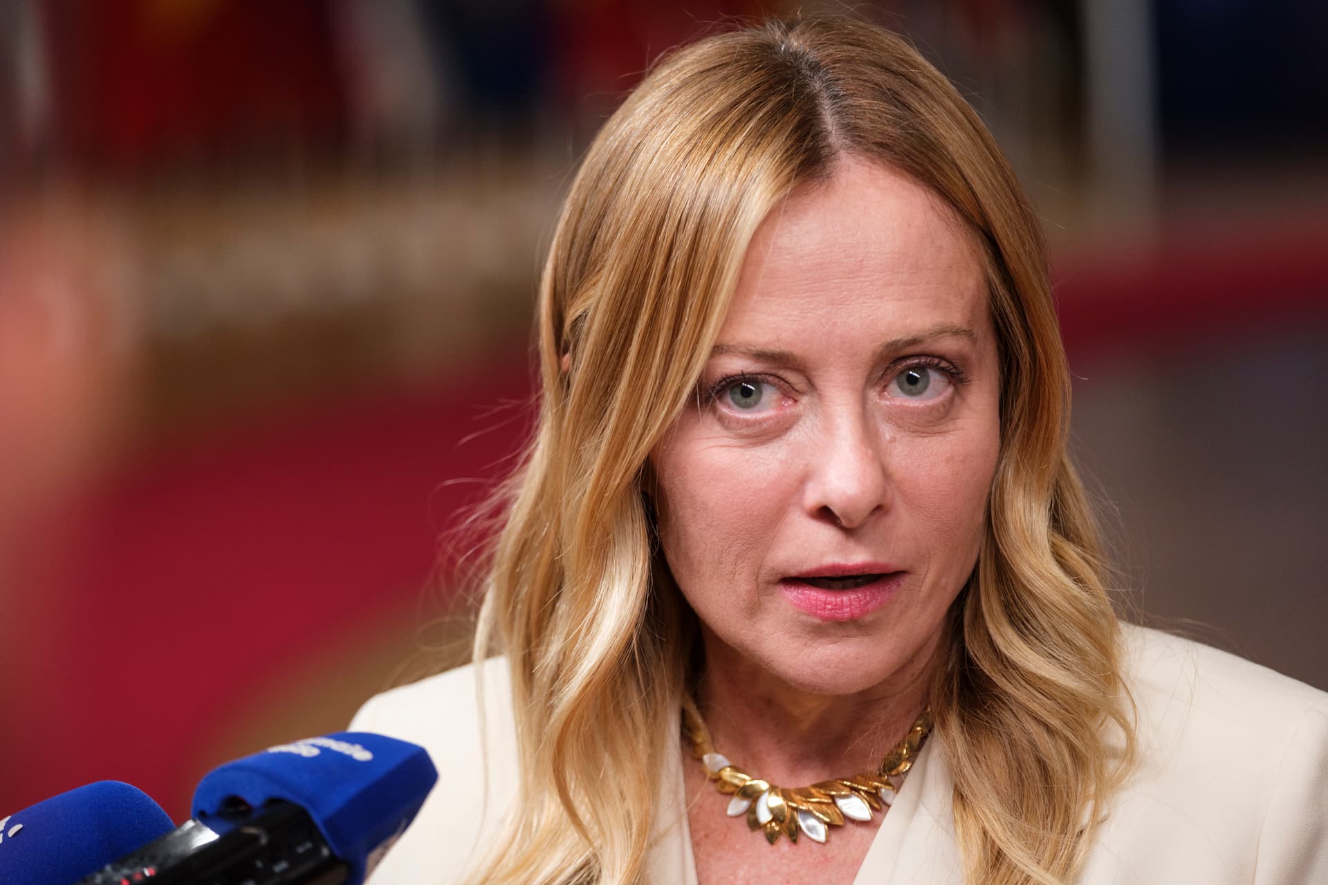 Thierry Monasse/Getty Images Prime Minister Giorgia Meloni on October 15, 2026 at Brussels.