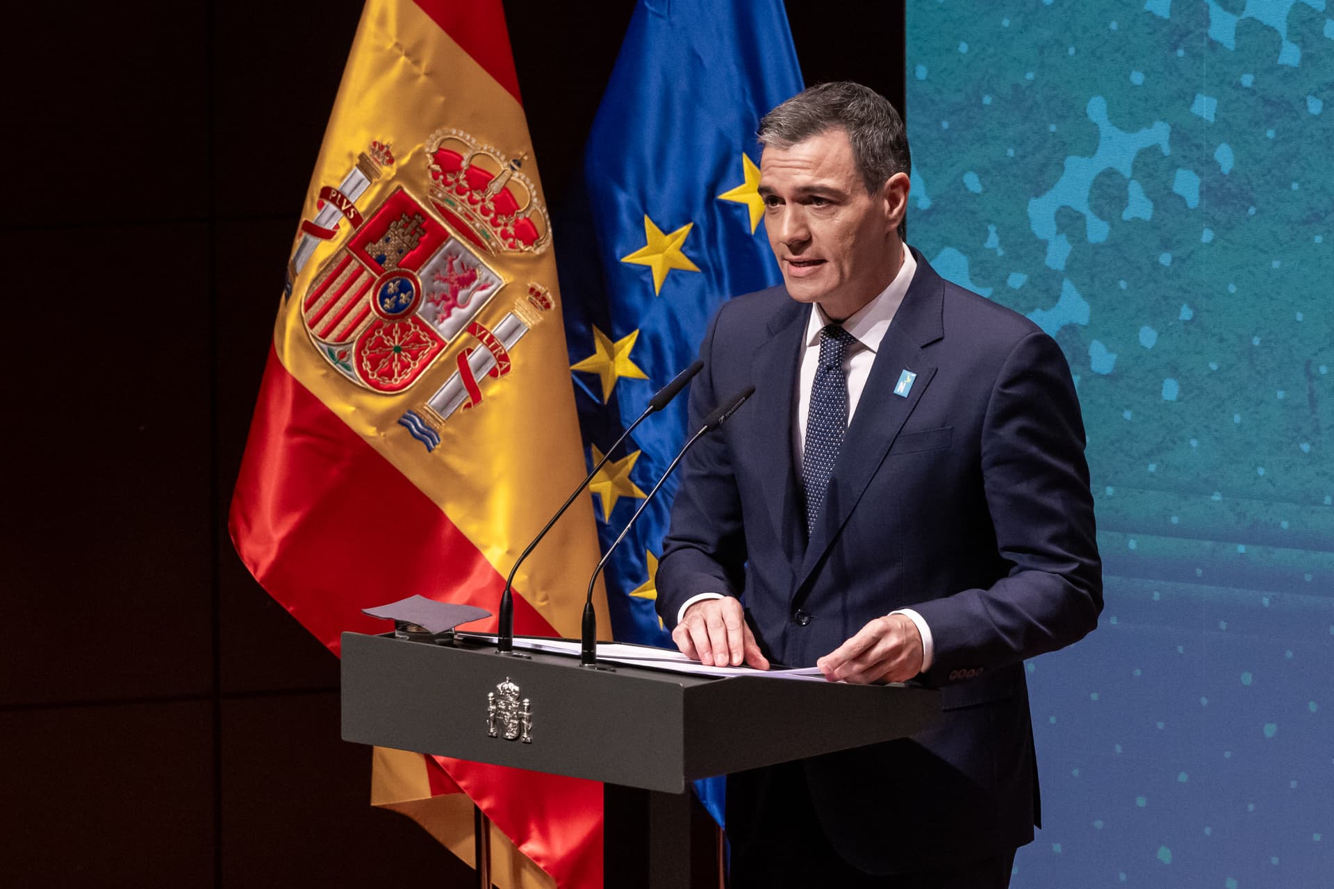 Aldara Zarraoa/Getty Images Prime Minister Pedro Sanchez on January 08, 2025 at Madrid.